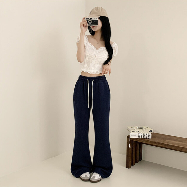 【丈別】ハイウエストブーツカットトレーニングパンツ(6color) NAVY