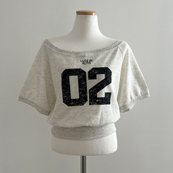 ナンバーオフクロップ半袖Tシャツ