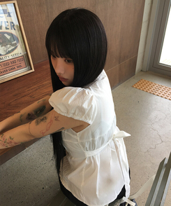 ブラウス リボンストラップパフ半袖ブラウス IVORY