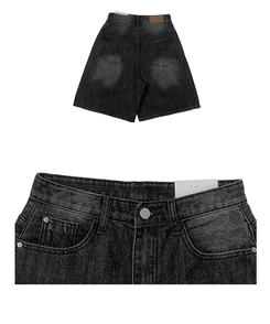 ショートパンツ バミューダウォッシングデニムパンツ