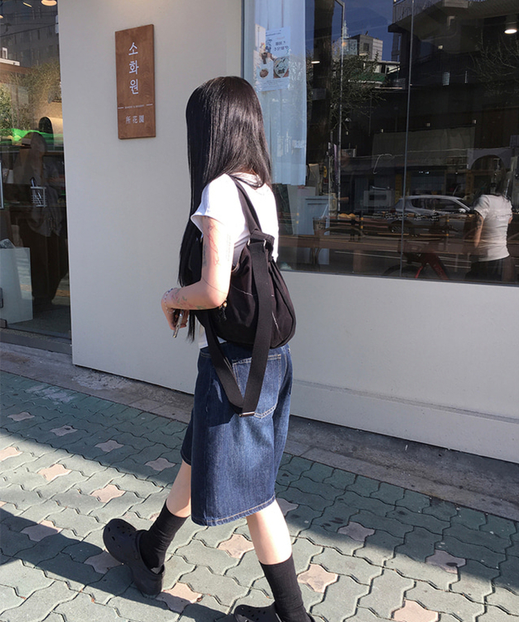 バミューダウォッシングデニムパンツ DEEP BLUE