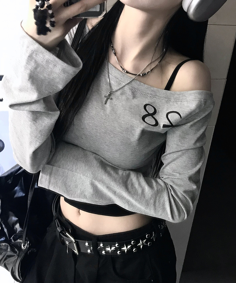 オフクロップTシャツ MELANGE GRAY