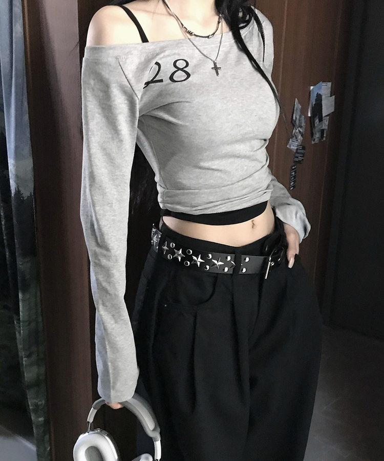 オフクロップTシャツ MELANGE GRAY