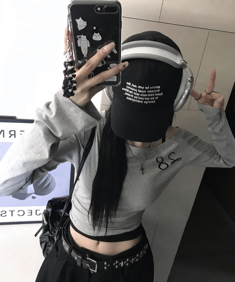 オフクロップTシャツ MELANGE GRAY