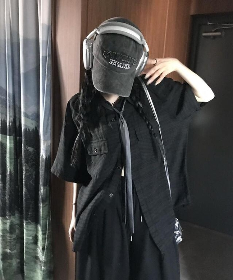 チェック半袖シャツ BLACK