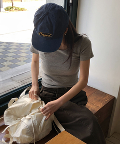 半袖Tシャツ ラウンドスリムコットン半袖Tシャツ(9color) GRAY