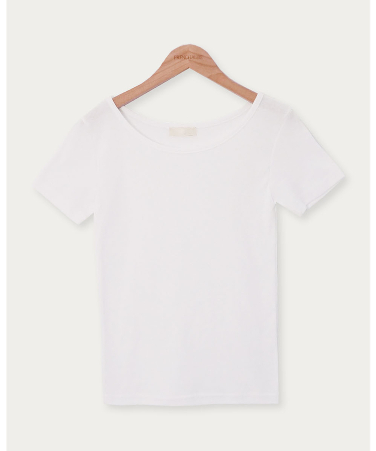 ラウンドスリムコットン半袖Tシャツ(9color)