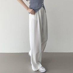 スラックス 【丈別】ピンタックワイドスラックス(5color) IVORY