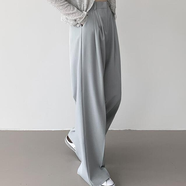 【丈別】ピンタックワイドスラックス(5color) SKY BLUE