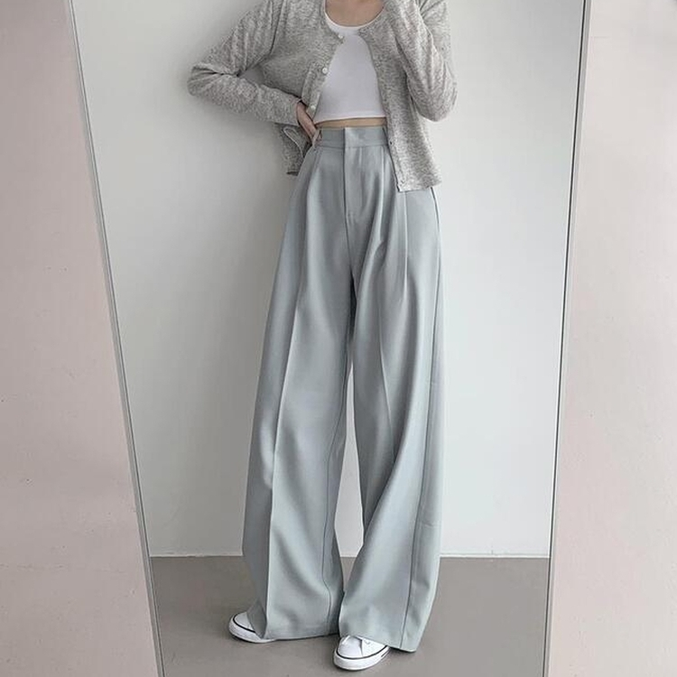 【丈別】ピンタックワイドスラックス(5color) SKY BLUE