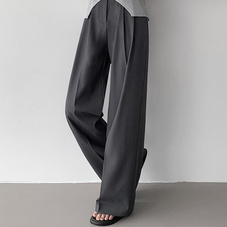 【丈別】ピンタックワイドスラックス(5color) GREY