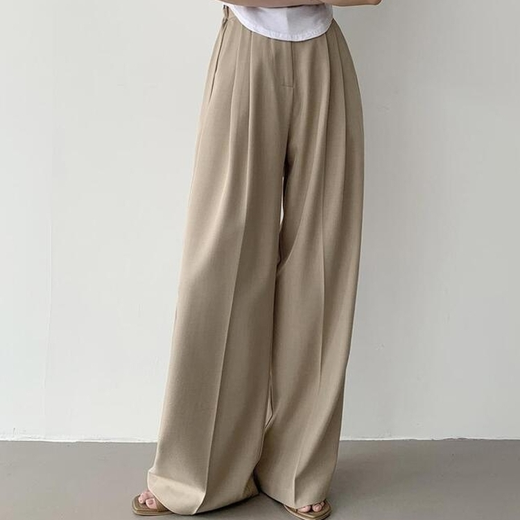 【丈別】ピンタックワイドスラックス(5color) BEIGE