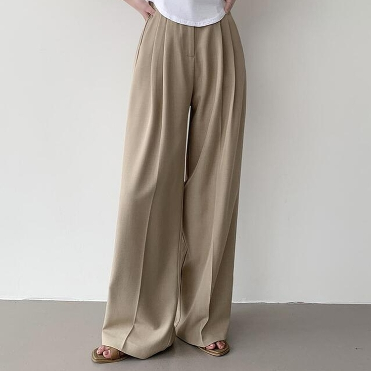 【丈別】ピンタックワイドスラックス(5color) BEIGE