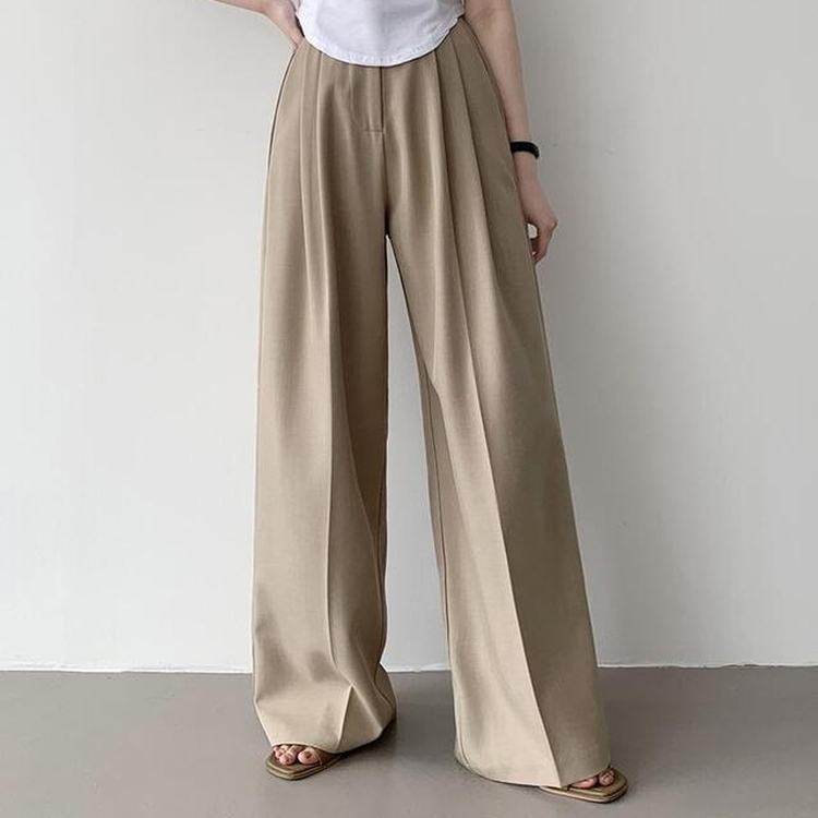 【丈別】ピンタックワイドスラックス(5color) BEIGE