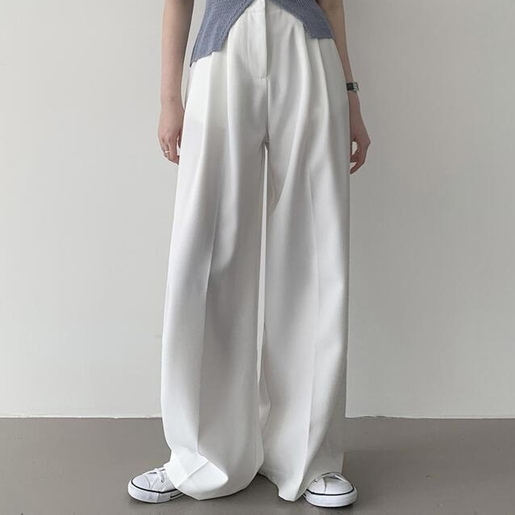 【丈別】ピンタックワイドスラックス(5color) IVORY