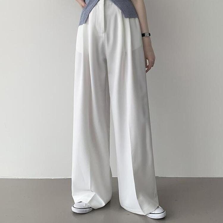 【丈別】ピンタックワイドスラックス(5color) IVORY
