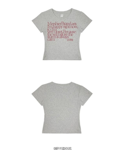 半袖Tシャツ レタリングセミクロップ半袖Tシャツ