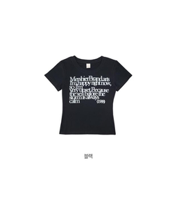 半袖Tシャツ レタリングセミクロップ半袖Tシャツ