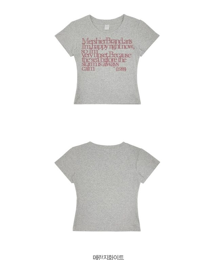 レタリングセミクロップ半袖Tシャツ