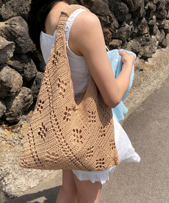 バッグ サマーネットショルダーバッグ BROWN