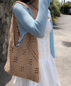 バッグ サマーネットショルダーバッグ BROWN