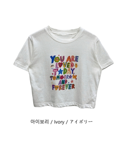 半袖Tシャツ レタリングクロップ半袖Tシャツ