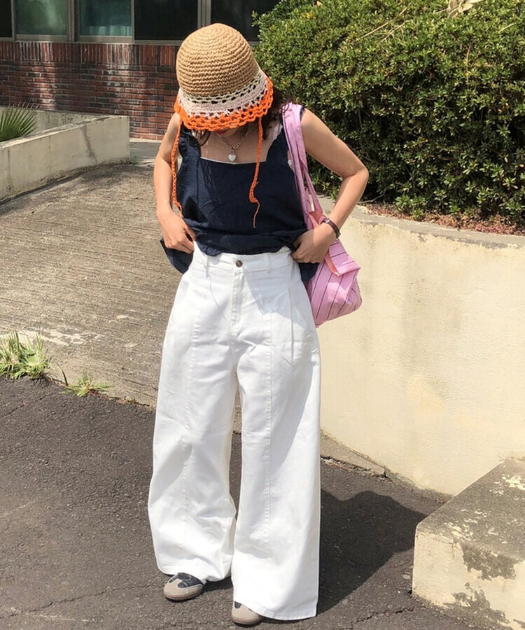レインボー麦わら帽子 ORNAGE