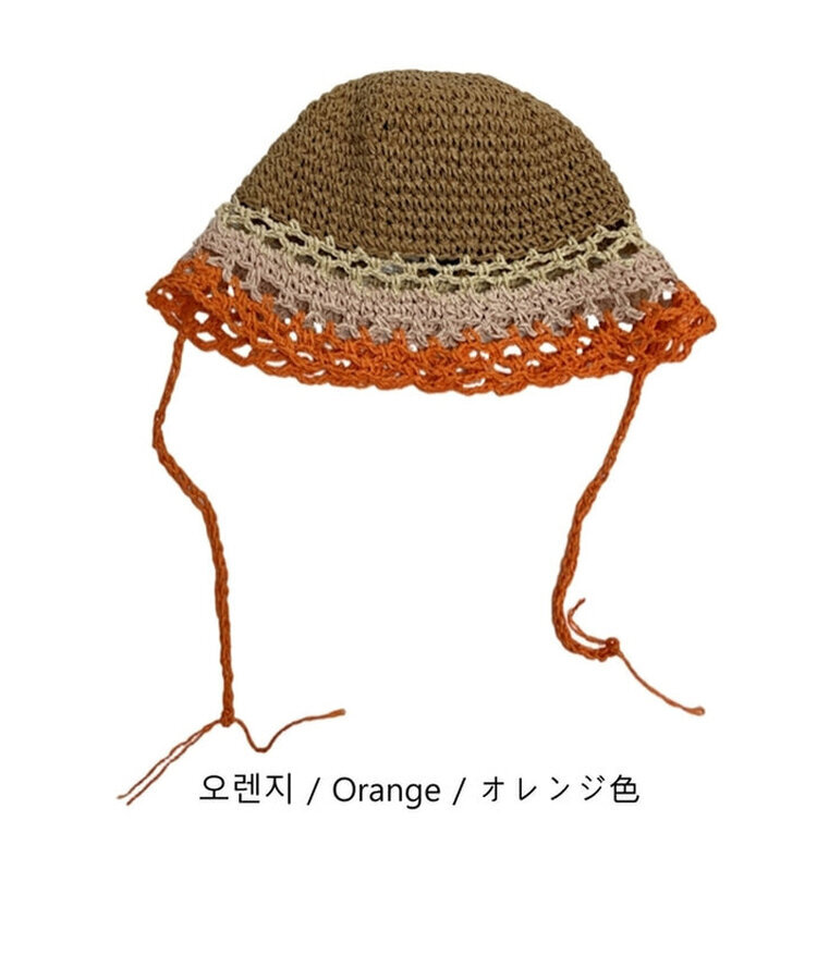 レインボー麦わら帽子
