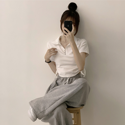 半袖Tシャツ サイドシャーリング半袖Tシャツ(5color) IVORY