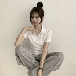 半袖Tシャツ サイドシャーリング半袖Tシャツ(5color) IVORY