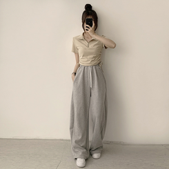 半袖Tシャツ サイドシャーリング半袖Tシャツ(5color) BEIGE