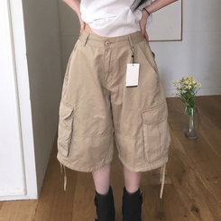 ショートパンツ カーゴポケットバミューダパンツ BEIGE