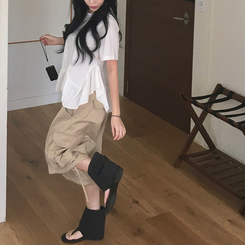 ショートパンツ カーゴポケットバミューダパンツ BEIGE