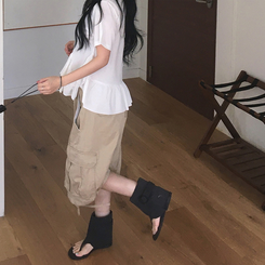 ショートパンツ カーゴポケットバミューダパンツ BEIGE