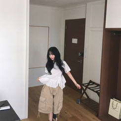 ショートパンツ カーゴポケットバミューダパンツ BEIGE