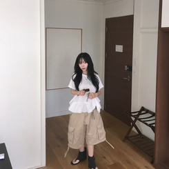 ショートパンツ カーゴポケットバミューダパンツ BEIGE