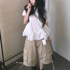 ショートパンツ カーゴポケットバミューダパンツ BEIGE