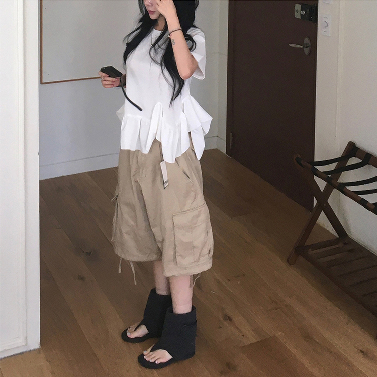 カーゴポケットバミューダパンツ BEIGE