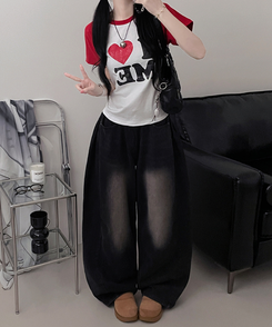 半袖Tシャツ アイラブバイカラー半袖Tシャツ RED