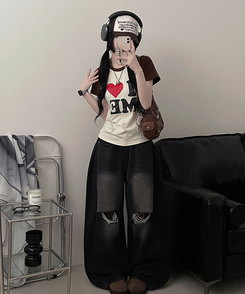 半袖Tシャツ アイラブバイカラー半袖Tシャツ BROWN