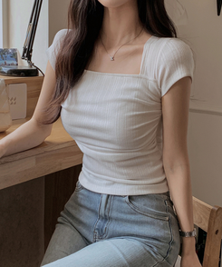 半袖Tシャツ スクエアシャーリング半袖Tシャツ IVORY