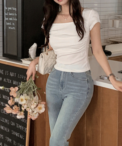 半袖Tシャツ スクエアシャーリング半袖Tシャツ IVORY