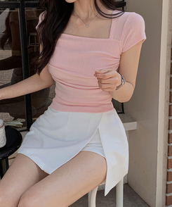 半袖Tシャツ スクエアシャーリング半袖Tシャツ PINK