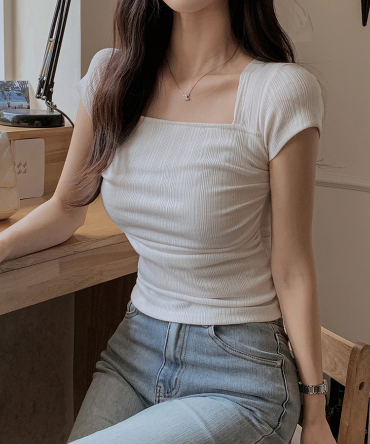 スクエアシャーリング半袖Tシャツ IVORY