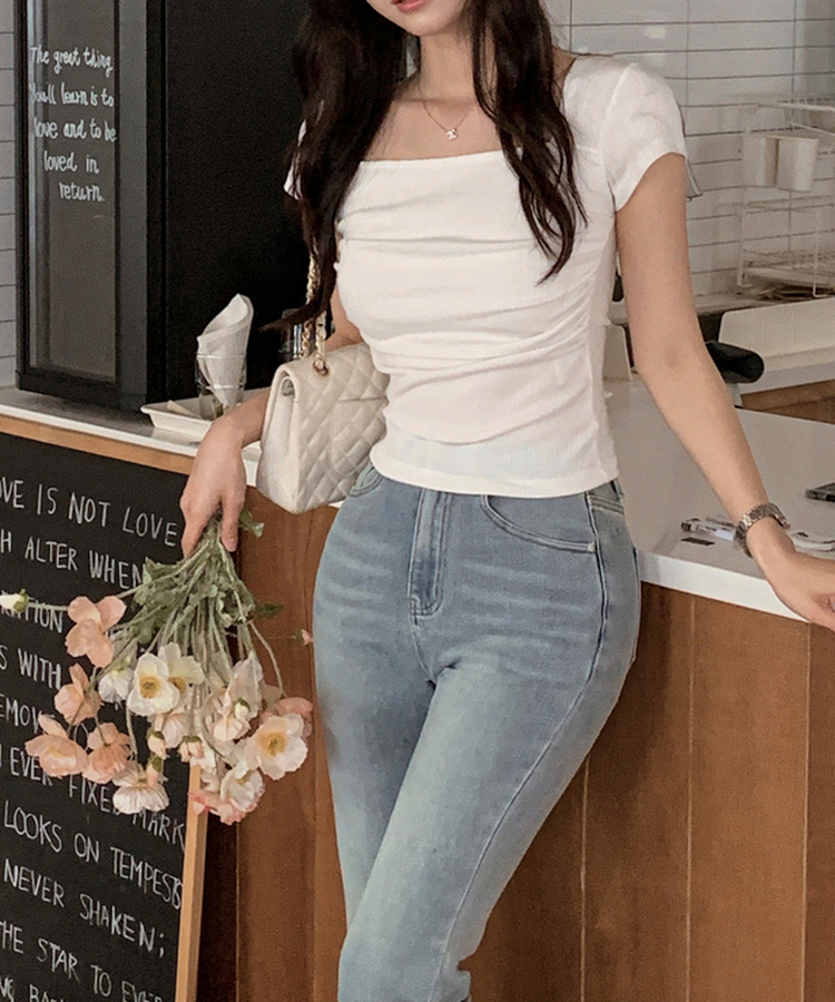 スクエアシャーリング半袖Tシャツ IVORY