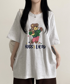 半袖Tシャツ ハグベア半袖Tシャツ WHITE MELANGE