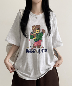 半袖Tシャツ ハグベア半袖Tシャツ WHITE MELANGE
