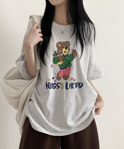 半袖Tシャツ ハグベア半袖Tシャツ WHITE MELANGE