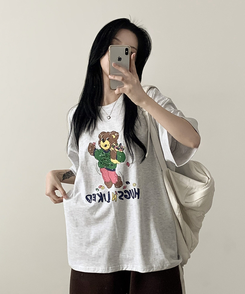 半袖Tシャツ ハグベア半袖Tシャツ WHITE MELANGE