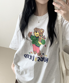 半袖Tシャツ ハグベア半袖Tシャツ WHITE MELANGE